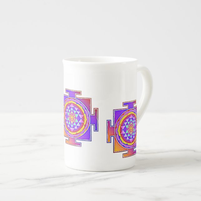Sri Yantra - Hinduism Symbol Design 1 Bone China Mug (Front Right)