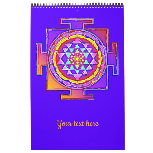 Sri Yantra - Hinduism Symbol Design 1 Calendar (Cover)
