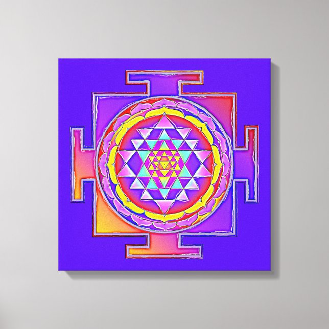 Sri Yantra - Hinduism Symbol Design 1 Canvas Print (Front)