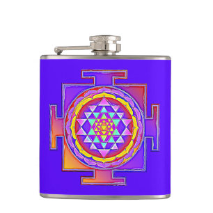 Sri Yantra - Hinduism Symbol Design 1 Hip Flask