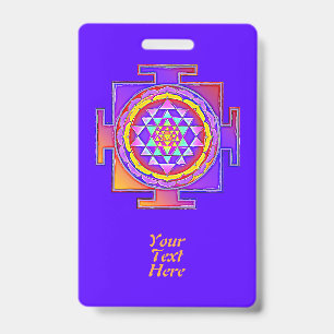 Sri Yantra - Hinduism Symbol Design 1 ID Badge