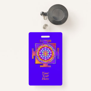 Sri Yantra - Hinduism Symbol Design 1 ID Badge