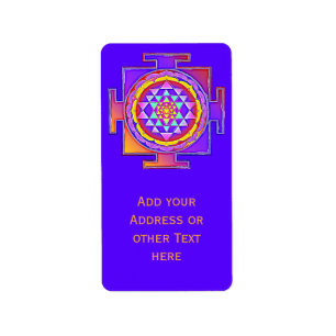 Sri Yantra - Hinduism Symbol Design 1 Label