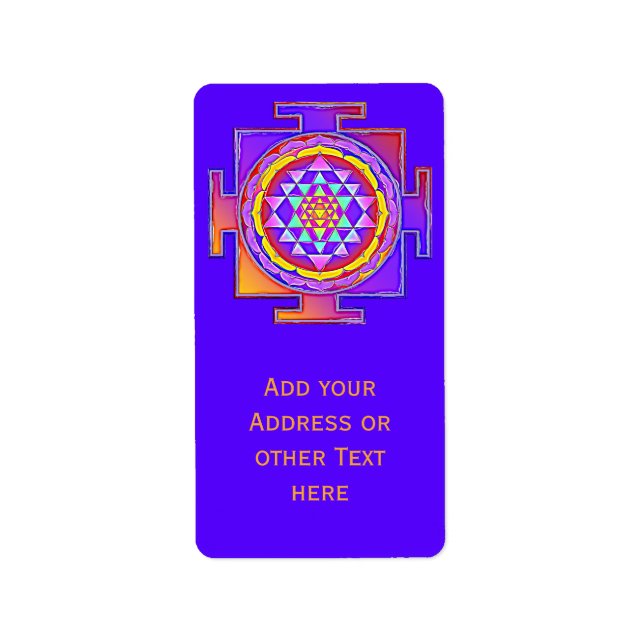 Sri Yantra - Hinduism Symbol Design 1 Label (Front)