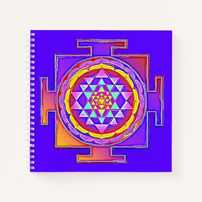 Sri Yantra - Hinduism Symbol Design 1 Notebook (Front)