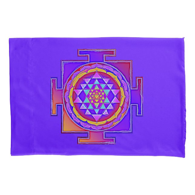 Sri Yantra - Hinduism Symbol Design 1 Pillowcase (Front)