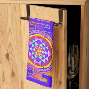Sri Yantra - Hinduism Symbol Design 1 Tea Towel