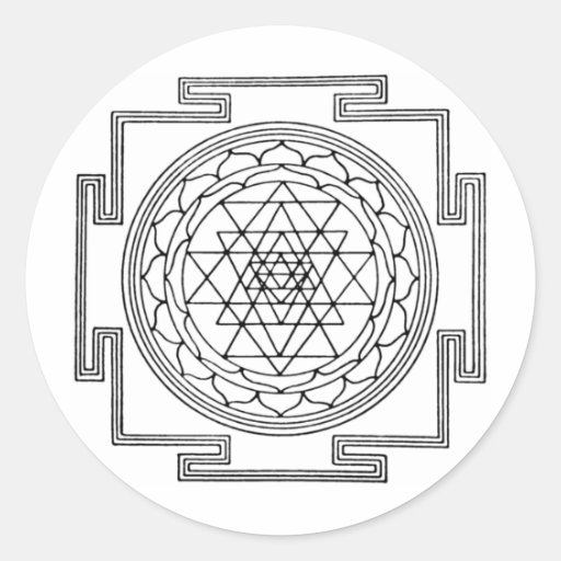 Image of Sri Yantra Mandala Classic Round Sticker