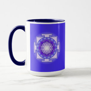 Sri Yantra Mandala Purple and Blue Combo Mug