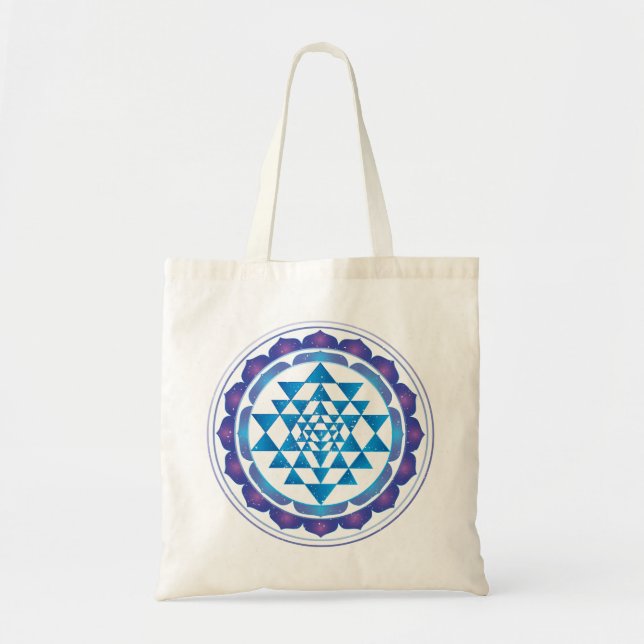 Sri Yantra Mystical Sacred Geometry Symbol Tote Bag (Front)