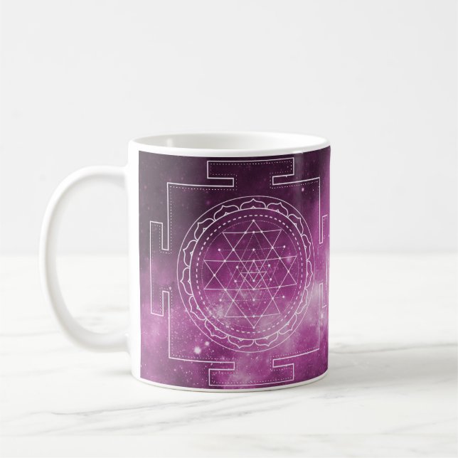 Sri Yantra purple Mug (Left)