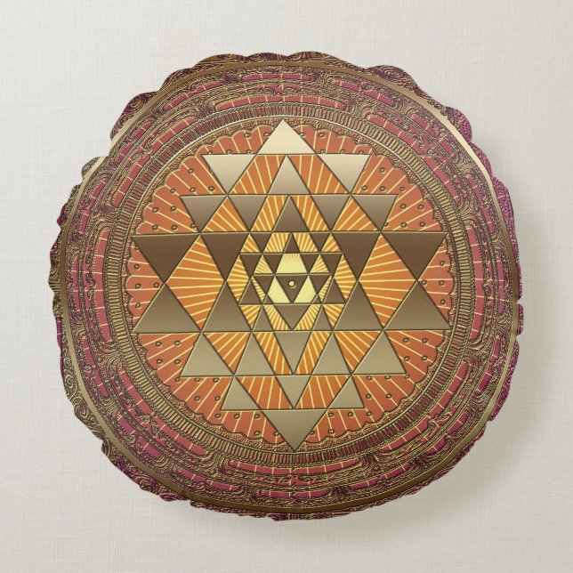 Sri Yantra Purple Sun - Pillow (Front)