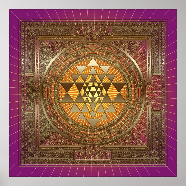 Sri Yantra Purple Sun - Poster | Zazzle.co.uk