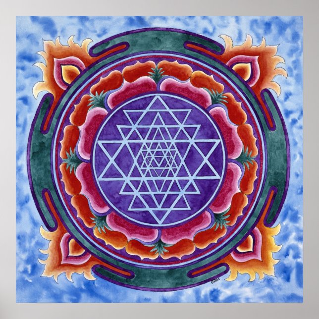 Sri Yantra round motif Poster (Front)