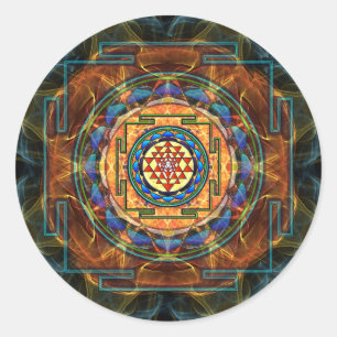 Sri Yantra - Sacred Geometry Classic Round Sticker