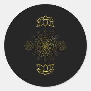 Sri Yantra Sacred Geometry Dala Classic Round Sticker