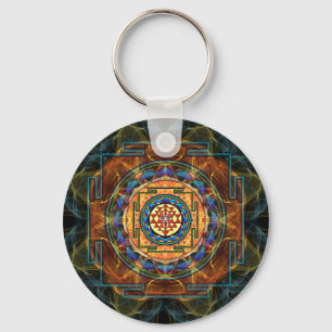 Sri Yantra - Sacred Geometry Key Ring