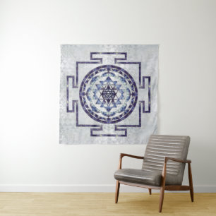 Sri Yantra  / Sri Chakra Gemstone and pearl Tapestry