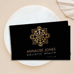 Sri Yantra  / Sri Chakra Golden in Lotus shape Business Card