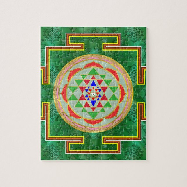 Sri Yantra  / Sri Chakra in colour Jigsaw Puzzle (Vertical)