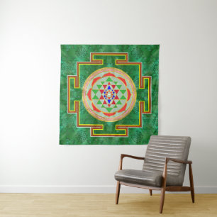 Sri Yantra  / Sri Chakra in colour Tapestry