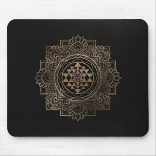 Sri Yantra / Sri Chakra in golden lotus Mouse Mat