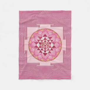 Sri Yantra  / Sri Chakra in lotus Fleece Blanket