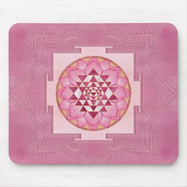 Sri Yantra  / Sri Chakra in lotus Mouse Mat (Front)