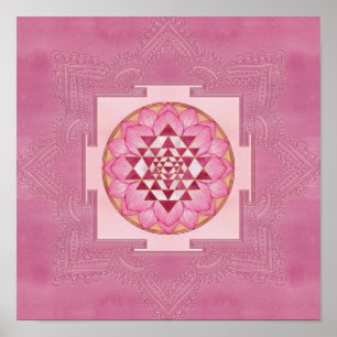 Sri Yantra / Sri Chakra in lotus Poster