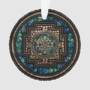 Sri Yantra  / Sri Chakra Marble and Gold Ornament