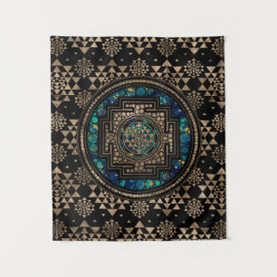 Sri Yantra  / Sri Chakra Marble and Gold Tapestry