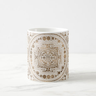 Sri Yantra  / Sri Chakra Pastel Gold Coffee Mug