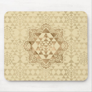 Sri Yantra / Sri Chakra Pastel Gold Mouse Mat