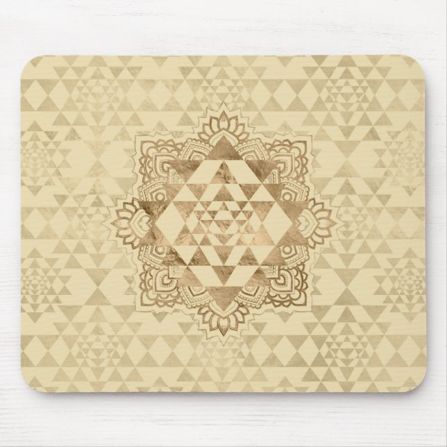 Sri Yantra  / Sri Chakra Pastel Gold Mouse Mat (Front)