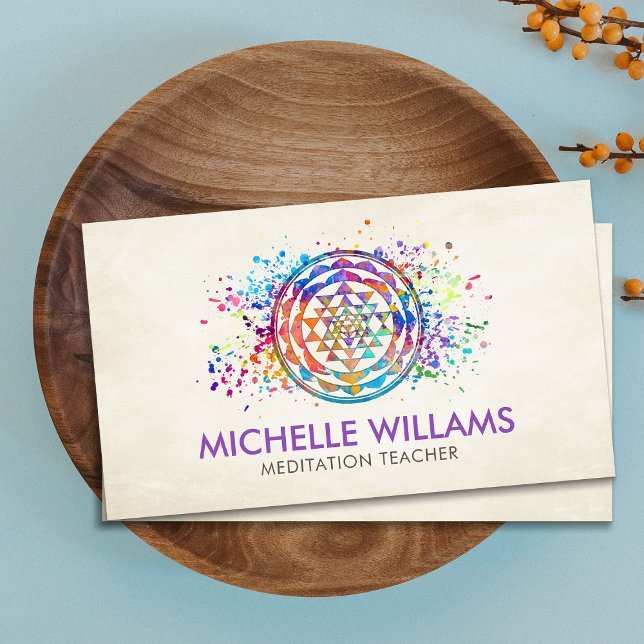 Sri Yantra  / Sri Chakra watercolor Business Card (Creator Uploaded)