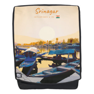 Srinagar, India - Dal Lake Shikara Boats Backpack