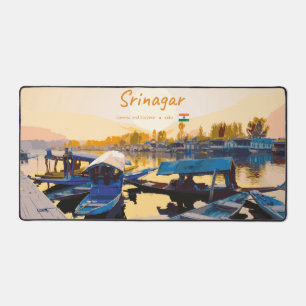 Srinagar, India - Dal Lake Shikara Boats Desk Mat
