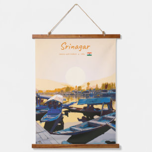 Srinagar, India - Dal Lake Shikara Boats Hanging Tapestry