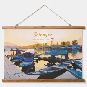 Srinagar, India - Dal Lake Shikara Boats Hanging Tapestry