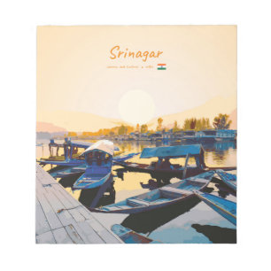 Srinagar, India - Dal Lake Shikara Boats Notepad