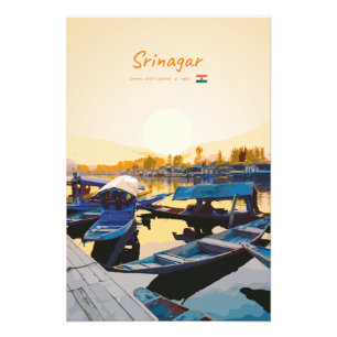 Srinagar, India - Dal Lake Shikara Boats Photo Print