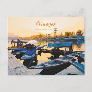 Srinagar, India - Dal Lake Shikara Boats Postcard