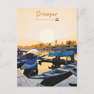 Srinagar, India - Dal Lake Shikara Boats Postcard