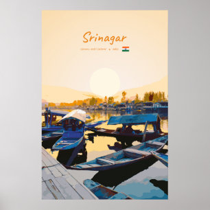 Srinagar, India - Dal Lake Shikara Boats Poster