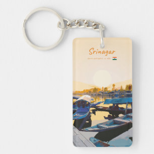 Srinagar, India - Dal Lake Shikara Boats Slim Key Ring