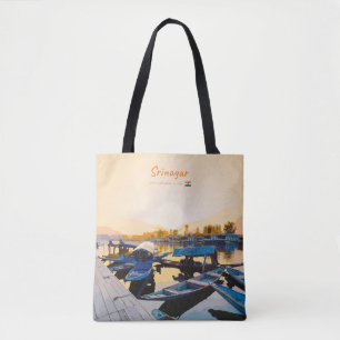 Srinagar, India - Dal Lake Shikara Boats Tote Bag