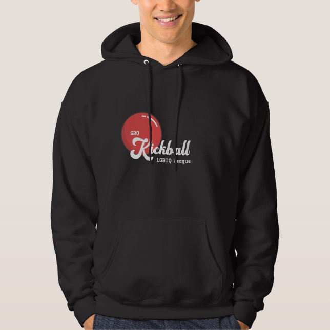 SRQ Kickball Men's Black Hoodie (Front)
