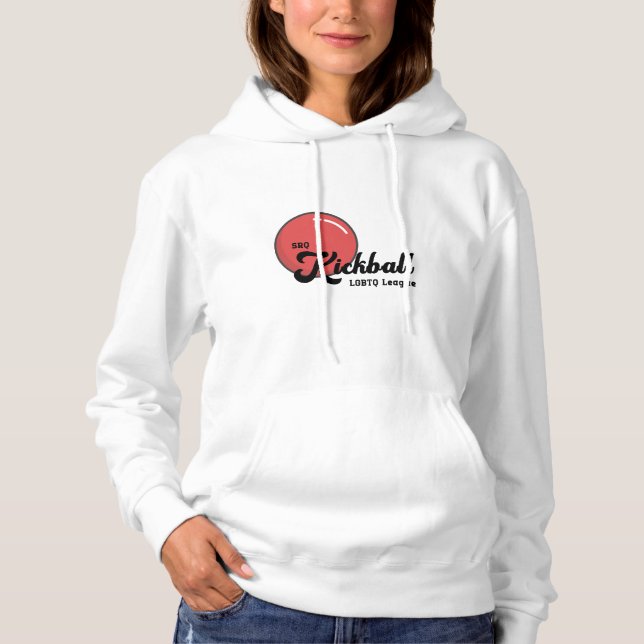 SRQ Kickball Women's White Hoodie (Front)