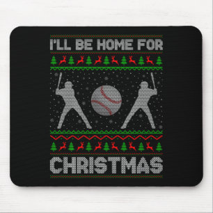 Srty Baseball Player Ugly Christmas Sweaters Xmas Mouse Mat