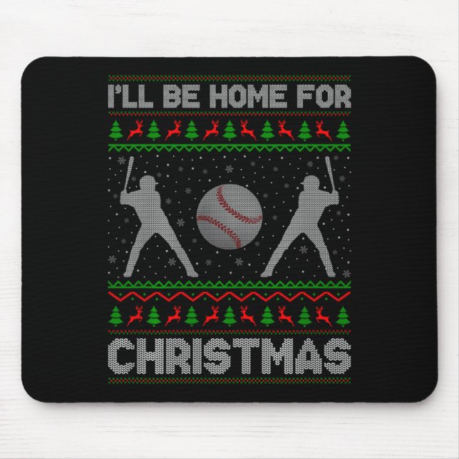 Srty Baseball Player Ugly Christmas Sweaters Xmas  Mouse Mat (Front)